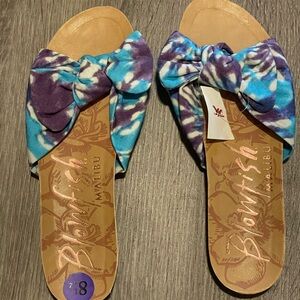 NWT Blue & purple tie-dye sandals